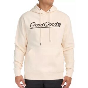 Good Good Golf Logo Hoodie Sweatshirt Pullover Embroidered Cream Black Mens 2XL